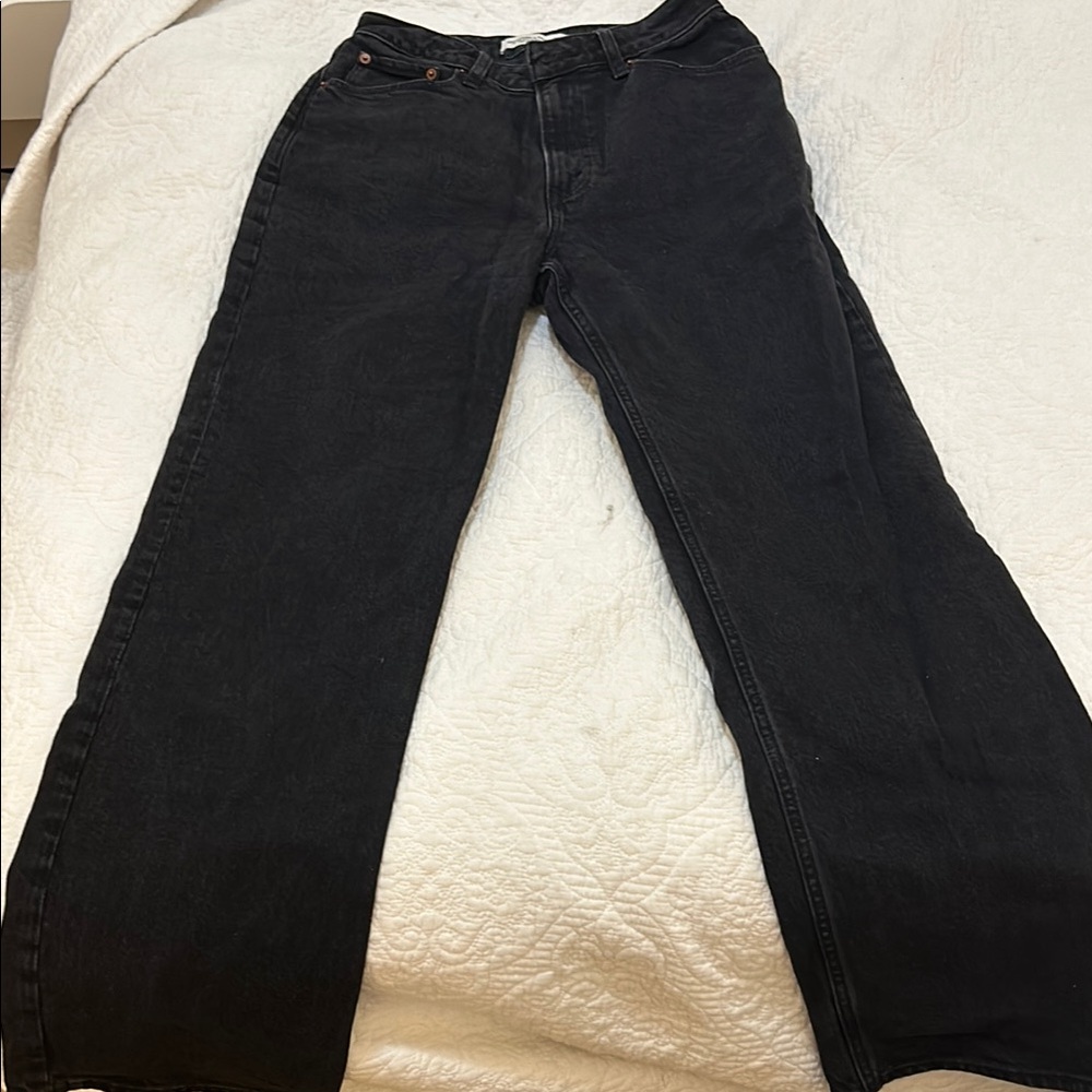 Abercrombie 90s Relaxed Curve Love Black Jeans